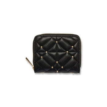Portafoglio da donna nero trapuntato con piccole borchie Lora Ferres, Borse e accessori Donna, SKU b541000652, Immagine 0